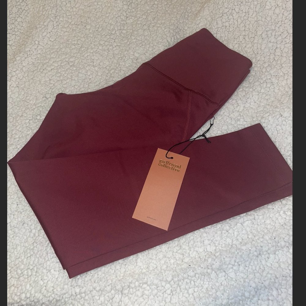 girlfriend collective, never worn maroon yoga pants